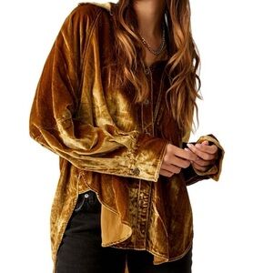 We The Free Golden Velvet Night Skies Button-Down